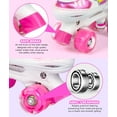 thumbnail image 5 of Roller Skates for Girls and Boys,4 Size Adjustable Kids Toddler Roller Skates with Light up Wheels for Toddlers Children Outdoor Indoor / Pink, 5 of 6