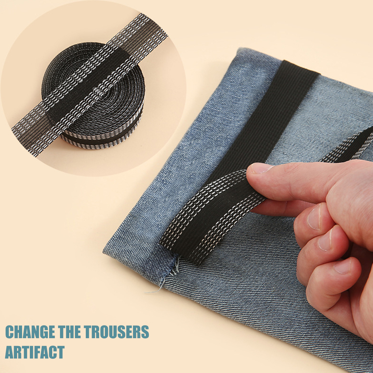 Jytue Polyester Iron-On Hem Clothing Tape Adhesive Hem Tape Pants Fabric Tape No Sew Iron on Hemming Tape Fabric Fusing Tape Roll for Sewing Pants