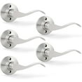 thumbnail image 1 of Satin Nickel Door Handle Interior Brushed Nickel Passage Door Lever for Hall and Closet Keyless Door Lock Set Reversible for Left Right Sided Doors Leverset Handleset, 1 of 6