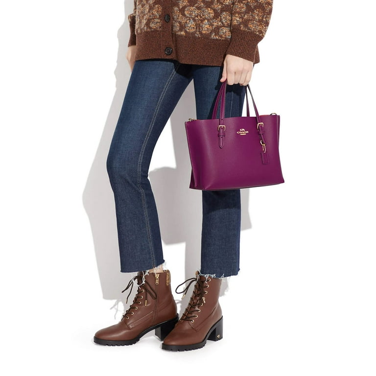 Coach Leather Mollie Tote 25, Dark Magenta
