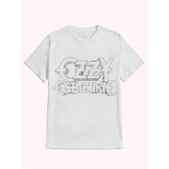 Ozzy Vintage Logo ,Casual Print,Comfortable And Versatile,Letter Pattern Pure Cotton 220g Printed T-Shirt