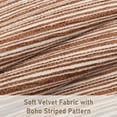thumbnail image 2 of XWZO 18x18 inch Chenille Pillow Covers 2 Pieces Set, Square Fluffy Boho Striped Decorative Cushion Covers for Couch/Sofa/Bed, Caramel-Striped (NO PILLOW INSERT), 2 of 8