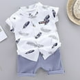 thumbnail image 2 of Gubotare Boys Hawaiian Outfit Toddler Boy's Textured Button Up Shirt and Shorts Set 2 Piece Summer Beach Outfit 18 24 Months 2T 3T 4T (White,3-4 Years), 2 of 5