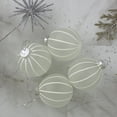 thumbnail image 3 of Northlight Striped Glass Christmas Ball Ornaments - 3.5" (90mm) - Frosted Clear - 4ct, 3 of 4