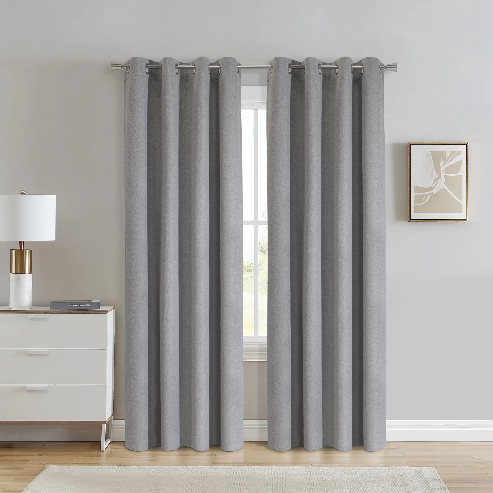 Loft Living Duet Blackout Grommet Indoor Curtain 52 x 63 in Grey