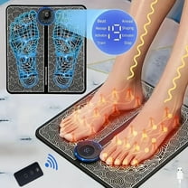 iKeener Foot Massager Electric Portable Massage Mat EMS Foot Stimulator with USB Charging Massage Cushion to Relieve Sore Feet,with Remote Control（2PCS)