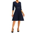 thumbnail image 2 of INSPIRE CHIC Cocktail Dresses for Women's and Evening Gowns Half Sleeves V Neck Knee Length Dress XS Dark Blue, 2 of 6