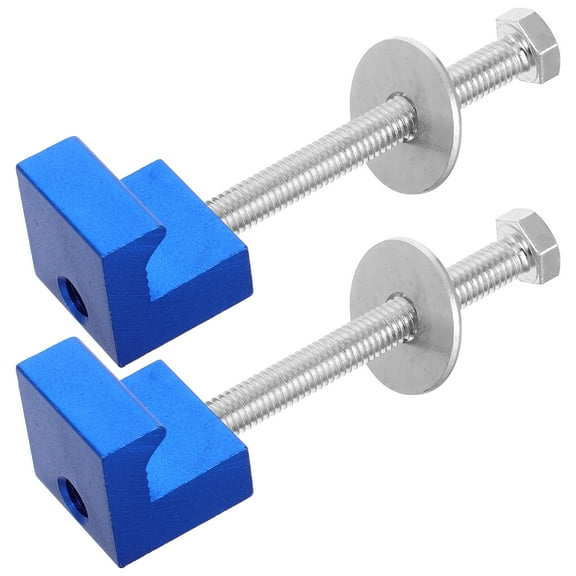 OUNONA Blue Truck Tool Box Mounting Clamps Aluminum Alloy J Hook Design for Pickup Trucks 2pcs