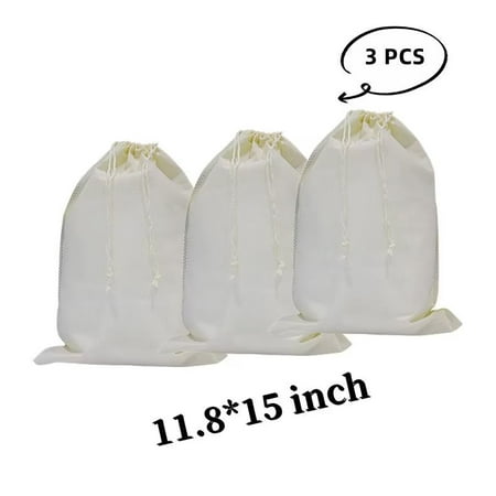 

Drawstring Dust Covers 3 Pcs Breathable Non-woven Fabric Large Cloth Storage Pouch String Bag for Handbags Purses Shoes Beige