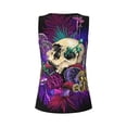 thumbnail image 5 of Picia Mushrooms and Skull Pattern Women's Workout Tank Top,Breathable Activewear,Slim Fit Athletic Top,Versatile Workout Moisture-wicking top-Medium, 5 of 9