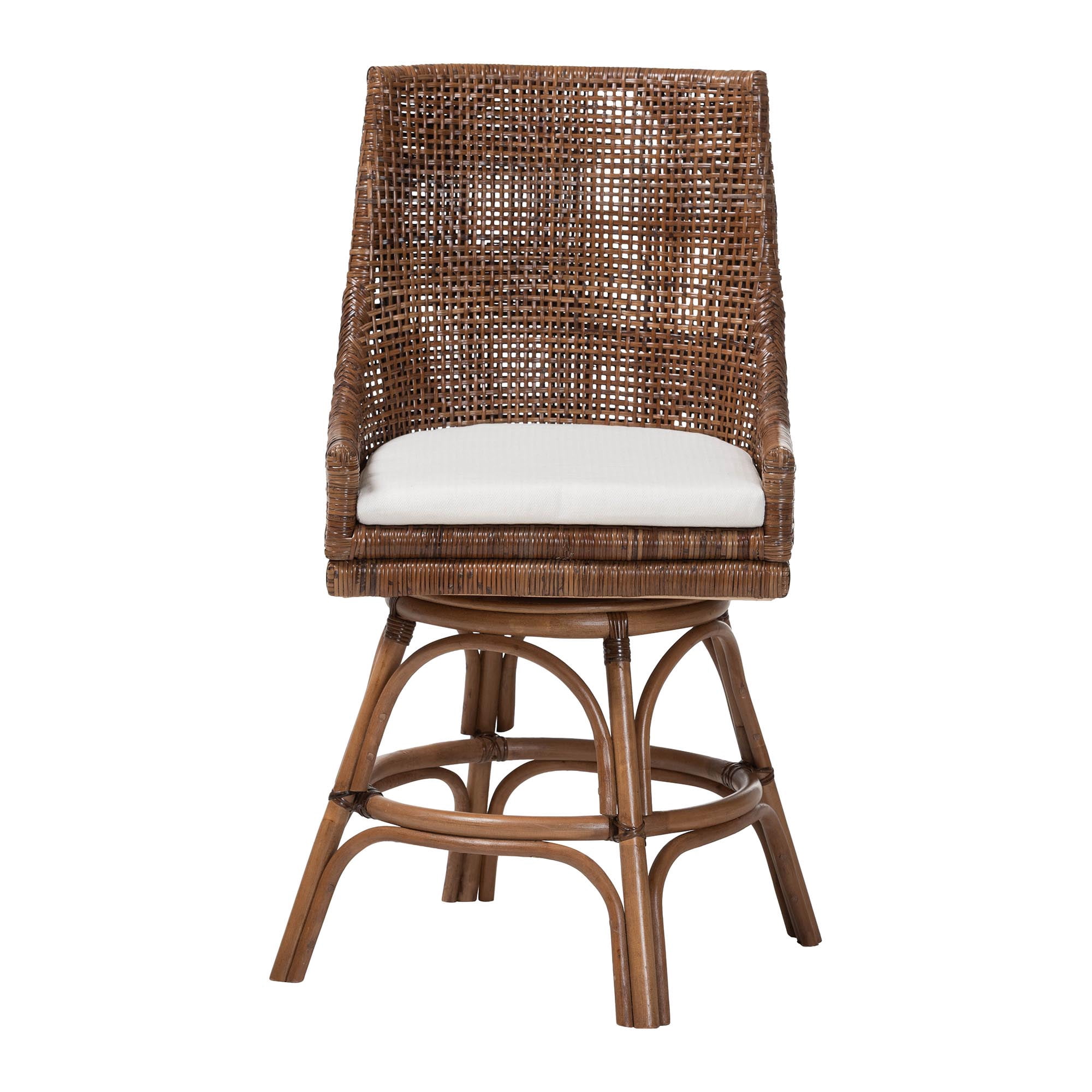 bali & pari Bella Boho Counter Stool, Counter Height, Coffee Bean