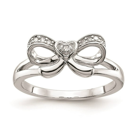 Sterling Silver Diamond Bow Ring
