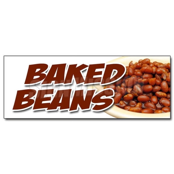 48" BAKED BEANS DECAL sticker slo slow cooked hot dogs brown sugar bacon