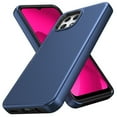 thumbnail image 3 of XPM for TCL K32 5G Dual Layer Slim & Tough Hybrid Shockproof Heavy Duty Rubber TPU Matte with Textured Rugged Shell Protection Phone Case Cover (Blue Navy), 3 of 8
