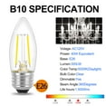 thumbnail image 3 of ENERGETIC B10 LED Filament Light Bulb,40W Equivalent,Daylight 5000K,E26 Base,300 LM,Decorative Candle Light Bulb for Ceiling Fan,Dimmable,6 Pack, 3 of 6