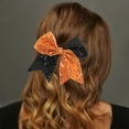 thumbnail image 2 of Unique Bargains 1 Pc Hair Elastics Halloween Sequin Bow Hair Ties for Women Black Orange, 2 of 5