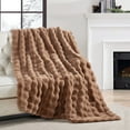 thumbnail image 6 of Home Soft Things Bubble Textured Faux Fur Throw Blanket, Cozy & Reversible, 60x70", Taupe, 6 of 11