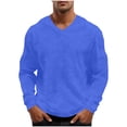 thumbnail image 2 of Ceisia Men's Long Sleeve Casual V-Neck Tee Solid Color Relaxed Fit Stretch Waffle Knit Soft Breathable Lightweight Lounge Essential Fitness Top Gifts for Father Blue M, 2 of 9