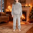 thumbnail image 2 of KAUOD Toddler Fleece Sweatshirts Joggers Set 2 Piece Fuzzy Soft Crew Neck Pullover Tops Sweatpants Sweatsuits for Kids, 2 of 6