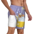 thumbnail image 3 of Picia Corgi Washing in Bathtub pattern Mens Swim Trunks with Compression Liner Stretch Beach Shorts Quick Dry with Zipper Pockets No-Chafing Board Shorts-Small, 3 of 9