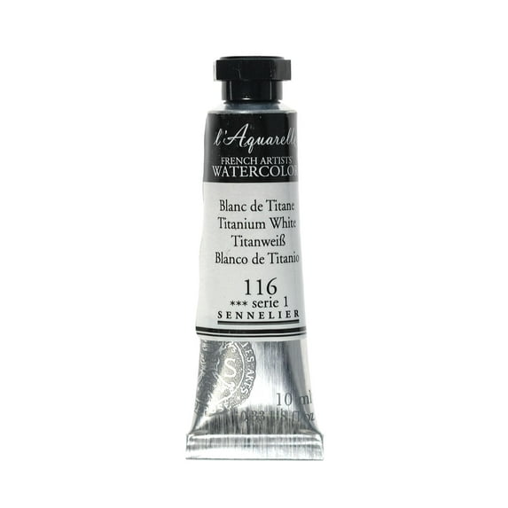 L'Aquarelle French Artists' Watercolor titanium white, 10 ml, C1 (pack of 3)