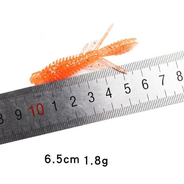 10pcs Fishing Lures 1.8g 6.5cm Salty Fishy Fishing Lure Shrimp Type Soft  Worm Bionic Bait For Sea Fishing 