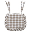 thumbnail image 4 of VHC Brands Farmhouse Country Annie Buffalo Check Portabella Ruffled Chair Pad with Fabric Ties 16.5x18, 4 of 5