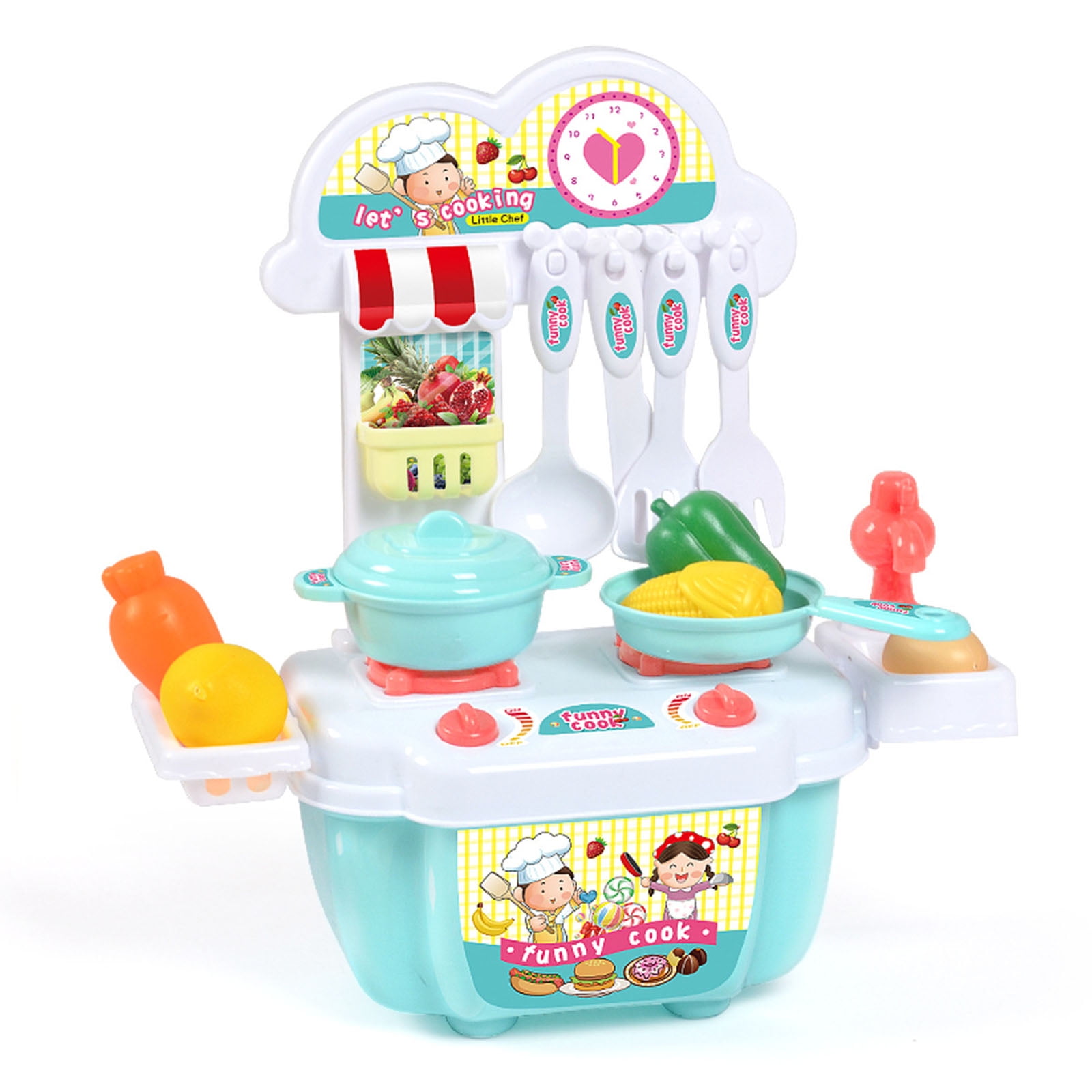 22Pcs Children'S Play House Kitchen Toy Set Kids Simulation Kitchen