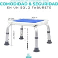 thumbnail image 4 of Banco para Baño Ajustable 3 Niveles de Altura | Silla para Baño Antideslizante para Adulto Mayor | Seguridad y Confort para Ducha | Silla con Drenaje y Estabilidad, 4 of 10