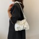 thumbnail image 5 of Bolso de hombro de moda para mujer Bolso bandolera de nubes Bolso de perlas plisado (Blanco), 5 of 5