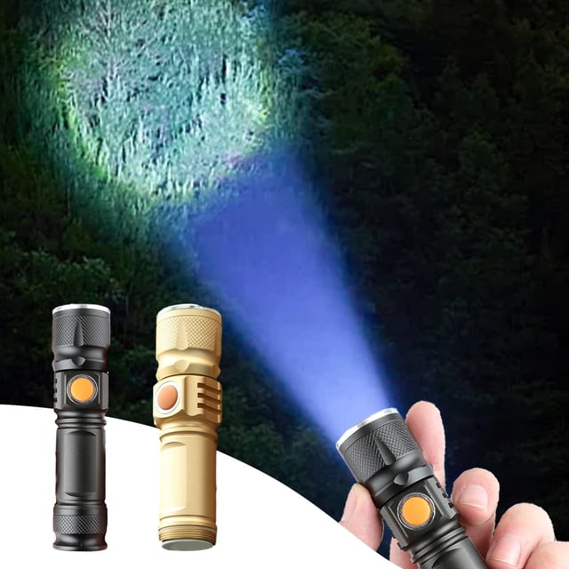 Linterna Led Portátil de Aleación de Aluminio, Mini Linterna de Carga Usb, Brillante para Iluminación Exterior, para Pesca, Caza, Rescate, Camping, Linterna.