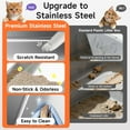 thumbnail image 4 of Stainless Steel Cat Litter Box, Odor Free Metal Litter Box with High Sides Lid, Open Top Low Entry Litter Pan Include Scoop Easy Cleaning Anti-Scratch Kitty Cat Box Anti-Urine Leakage, Non-Sticky, 4 of 8