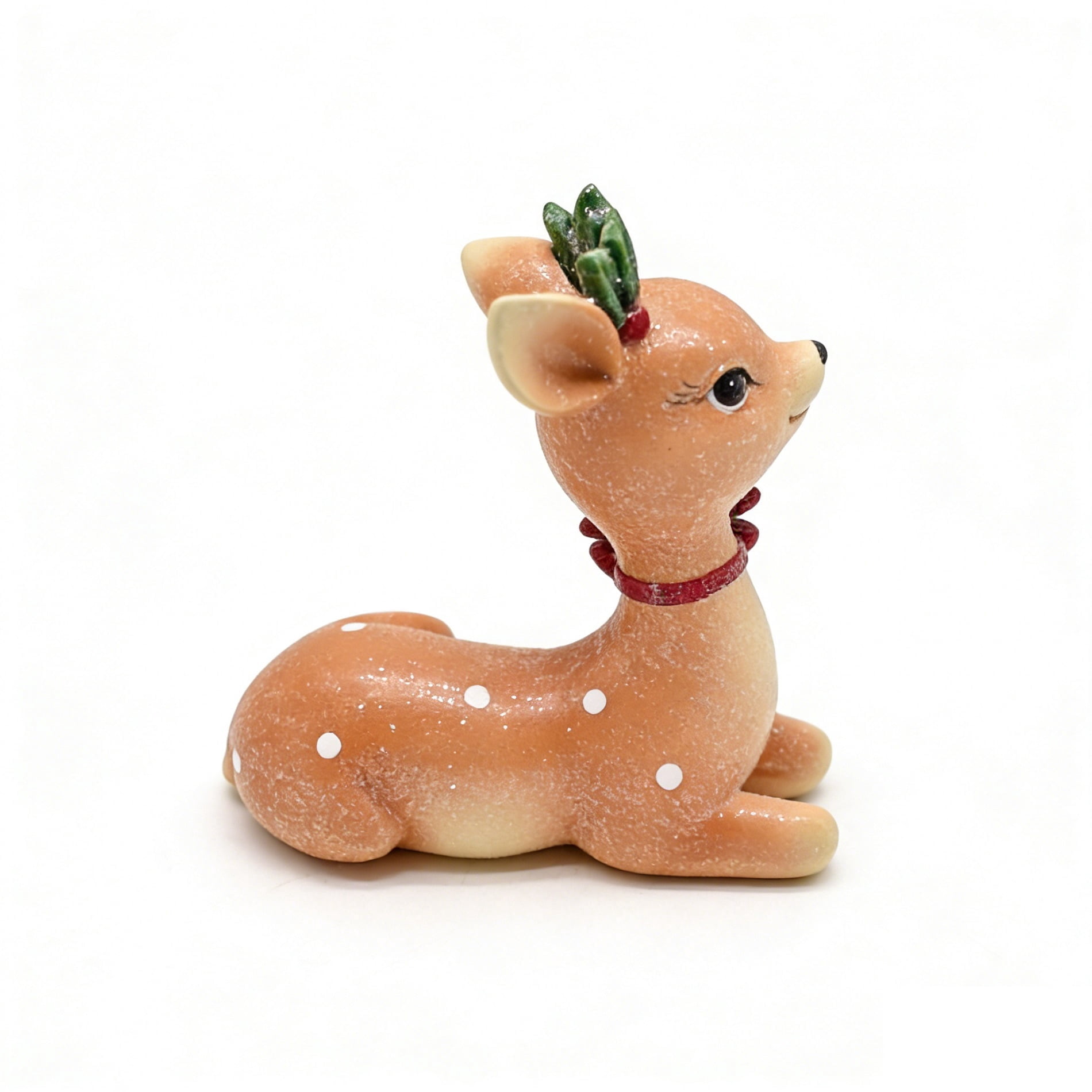 Sitting Deer with Bow Christmas Decoration, Multicolor, 6.8", by Holiday Time