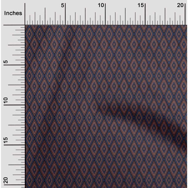 oneOone Polyester Lycra Fabric Argyle Flame Stitch Print Fabric BTY 56 Inch Wide