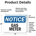 thumbnail image 2 of (2 Pack) Gas Meter OSHA Notice Sign 7 Inch X 5 Inch Vinyl Label Decal Sticker Weather Resistant, UV Protected for Workplace, Business, and Construction Site, Made in the USA, 2 of 7