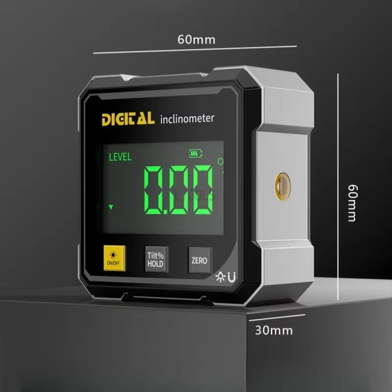 Professional 360-Degree Digital Angle Gauge with Magnetic Base, Laser Guide, and LCD Display | Pocket-sized Electronic Level & Inclinometer