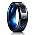 thumbnail image 1 of Simple 8mm Purple Stainless Steel Rings For Men Women Purple Matte Finish Beveled Polished Edge Men Rings Wedding Band Jewelry Style23 9, 1 of 6