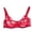 Red, variant on Risckoth Women's Floral Lace Bra, Solid Bow Decor Adjustable Thin Straps Comfort Daily Lingerie