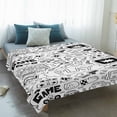 Black White Video Game Blanket Soft Cozy Warm Throw Blanket for Couch ...