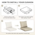 thumbnail image 3 of Aoodor Outdoor Chair Cushions Set, 21"x21", Water Resistant Patio Furniture Deep Seat Cushions with Handle & Adjustable Straps, Khaki, 3 of 7