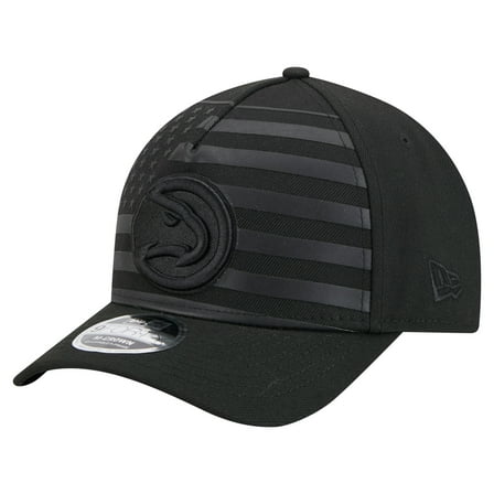 Men's New Era  Black Atlanta Hawks Game Day Flag A-Frame 9FORTY Adjustable Hat