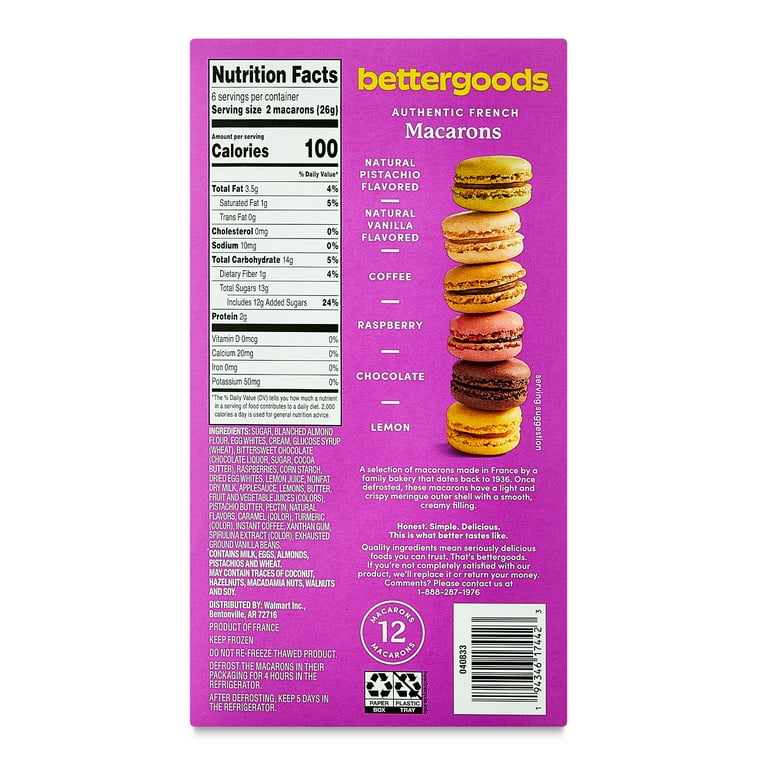 bettergoods Assorted Macarons, 5.4 oz, 12 Count