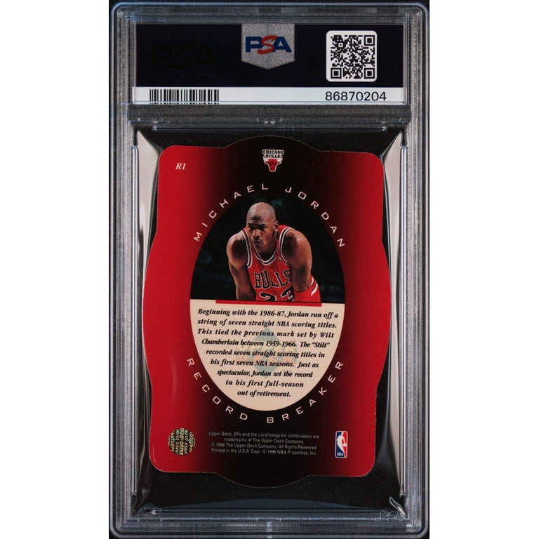 Graded 1996 Upper Deck SPx Michael Jordan #R1 Record Breaker