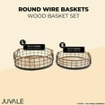 thumbnail image 4 of 2 Pack Round Wire Baskets with Handles, Metal Storage Trays for Home Decor (2 Sizes), 4 of 10