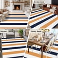 thumbnail image 6 of Burnt Orange Navy Blue Striped Large Area Rugs for Bedroom Living Room, Soft Non Slip Carpet Bedside Rug, Farmhouse Stripe Art Rectangular Floor Cover Kitchen Accent Rug 5'x7' for Dining Room/Office, 6 of 9