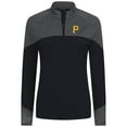thumbnail image 2 of Women's Levelwear Black Pittsburgh Pirates Classic Stripes Insignia 2.0 Raglan Quarter-Zip Top, 2 of 3