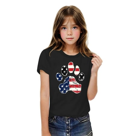BLTIBY Girls Boys Summer Short Sleeve Top Child Kids Independence Day Printed Round Neck Shirts Toddler Infant Casual Fashion Loose Pullover Blouse 2025 Black 7-8 Years BLTIBY Girls Boys Summer Short Sleeve Top Child Kids Independence Day Printed Round Neck Shirts Toddler Infant Casual Fashion Loose Pullover Blouse 2025 Black 7-8 Years
