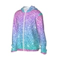thumbnail image 2 of Daiia Multicolor Glitter UPF 50+ Sun Protection Hoodie Jacket Lightweight Long Sleeve Sun Shirt for Women Men with Pocket Hiking Outdoor-XX-Large, 2 of 9