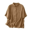 thumbnail image 2 of Blusa holgada informal vintage para mujer, de color liso, con peplum y manga larga, de lino, tallas M-XXL, adecuada para otoño/invierno/primavera, 2 of 8