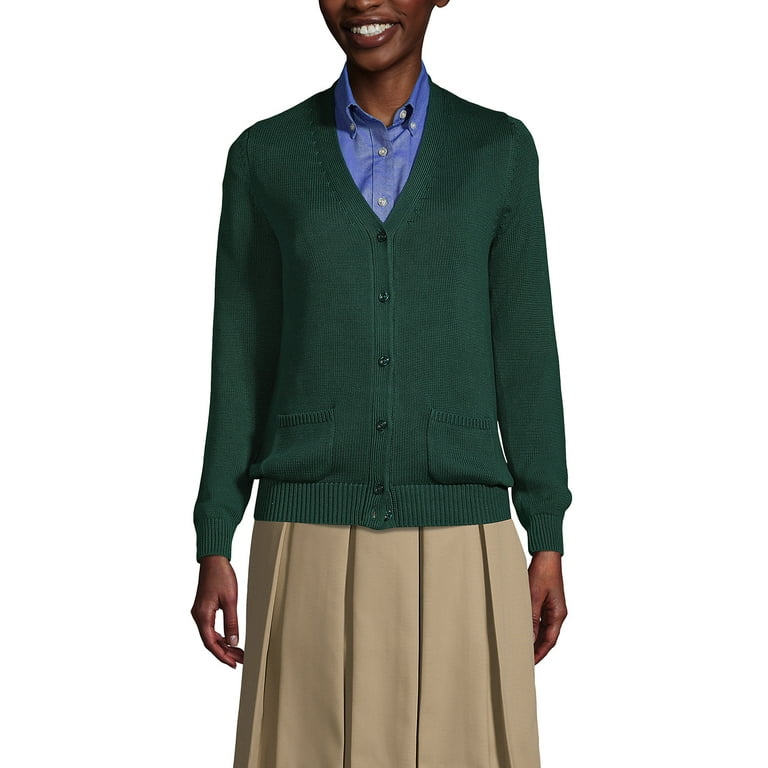Lands' End School Uniform Women's Cotton Modal Cardigan Sweater